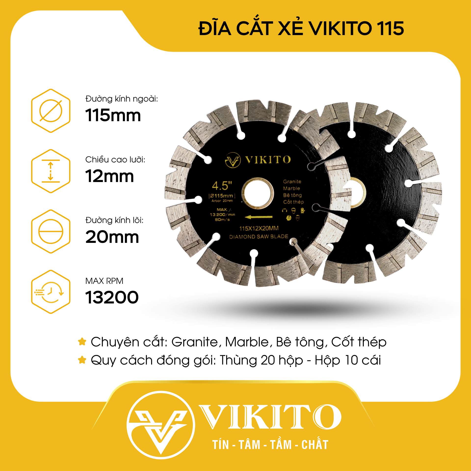 Đĩa cắt xẻ VIKITO 115